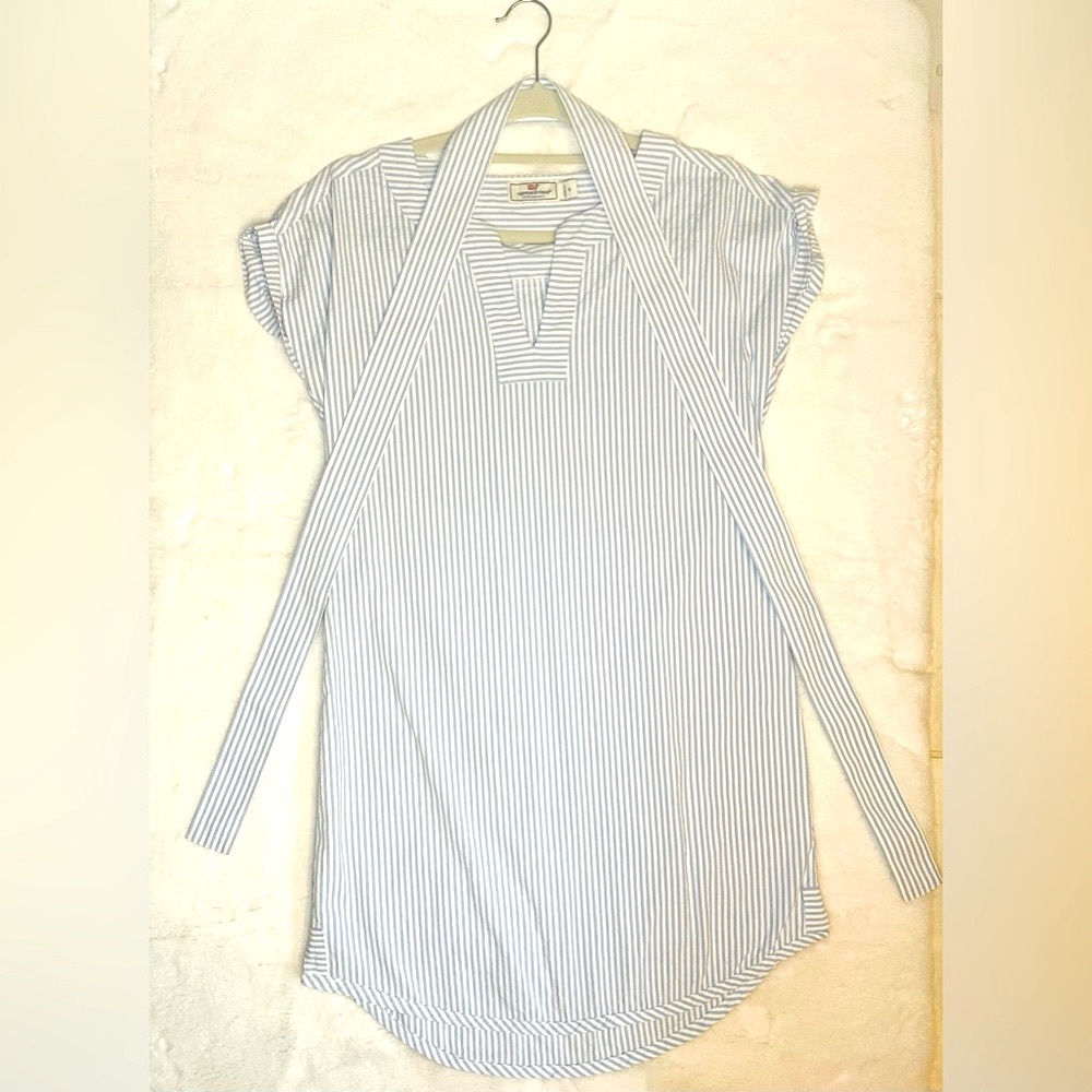 Vineyard Vines Seersucker Performance Short-Sleeve Mini Dress (No Flaws) Size XS